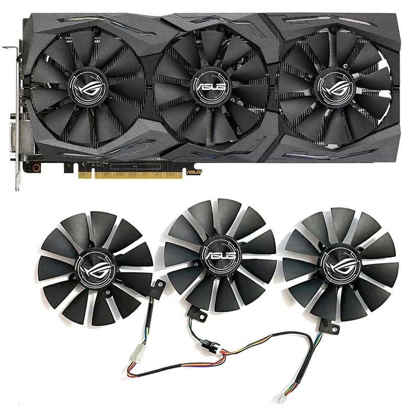 87mm 6pin T129215SU GTX1060 1070 1080 GPU Cooler dla ASUS Strix GTX 1060 OC 1080 1070 1080Ti RX 480 karta graficzna wentylator chłodnicy