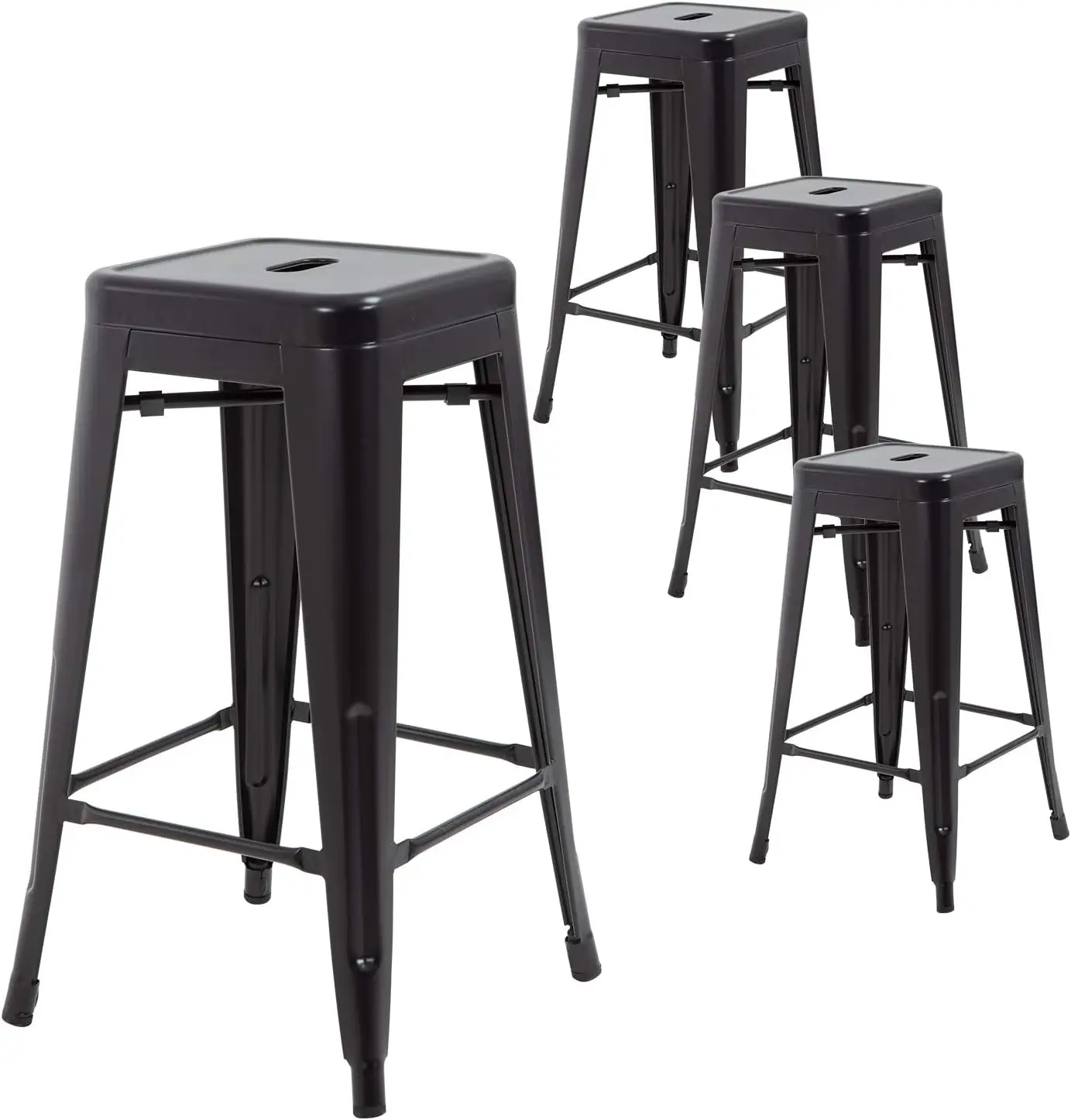 Metal Bar Stools Set of 4 Counter Height 24 Inch 30 Inch Indoor Outdoor Patio Bar Stool Home