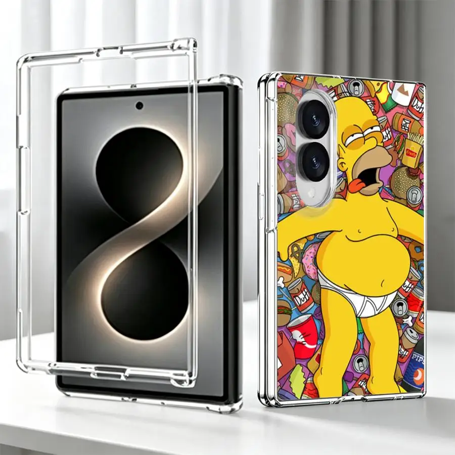 H-Homer S-SimpsonsS Transparent Soft Phone Cover Case for Samsung Galaxy Z Fold 8 ZFold8
