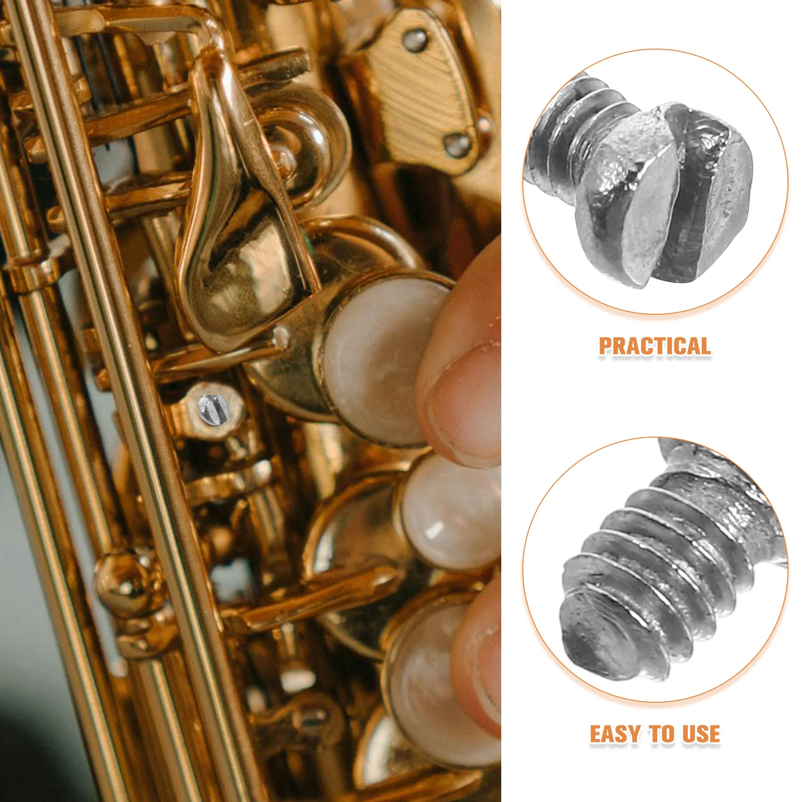 2 قطعة المسمار الكلارينيت أداة الرياح إصلاح الفولاذ المقاوم للصدأ تثبيت مسامير استبدال لآلة الساكسفون الكلارينيت الموسيقية