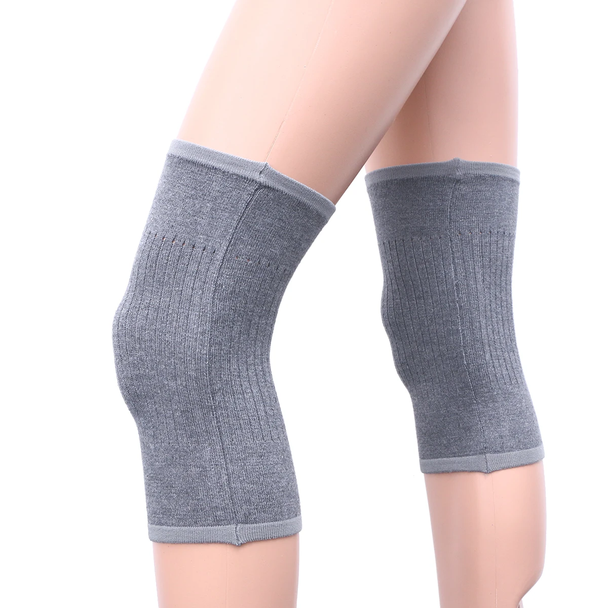 

2pcs Warm Knee Support Sleeves Compression Pads For Sports Running Hiking Basketball Football Men Women Universal Fit Grey