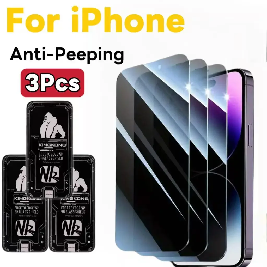 

Privacy Screen Protector for iPhone 17, 16, 15, 14 Series – 3 Pack, Bubble-Free & Easy Installation