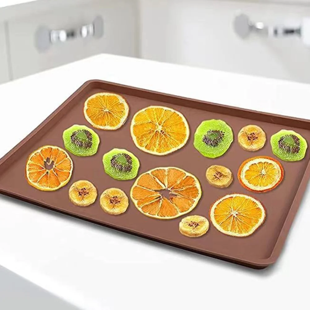 

3Pcs High Temperature Resistant Silicone Dehydrator Sheets Baking Tray Fruit Drying Mat