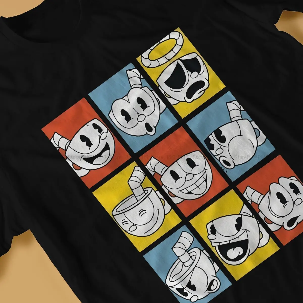 Show TShirt For Men Cuphead Mugman Game Clothing Novelty T Shirt Soft