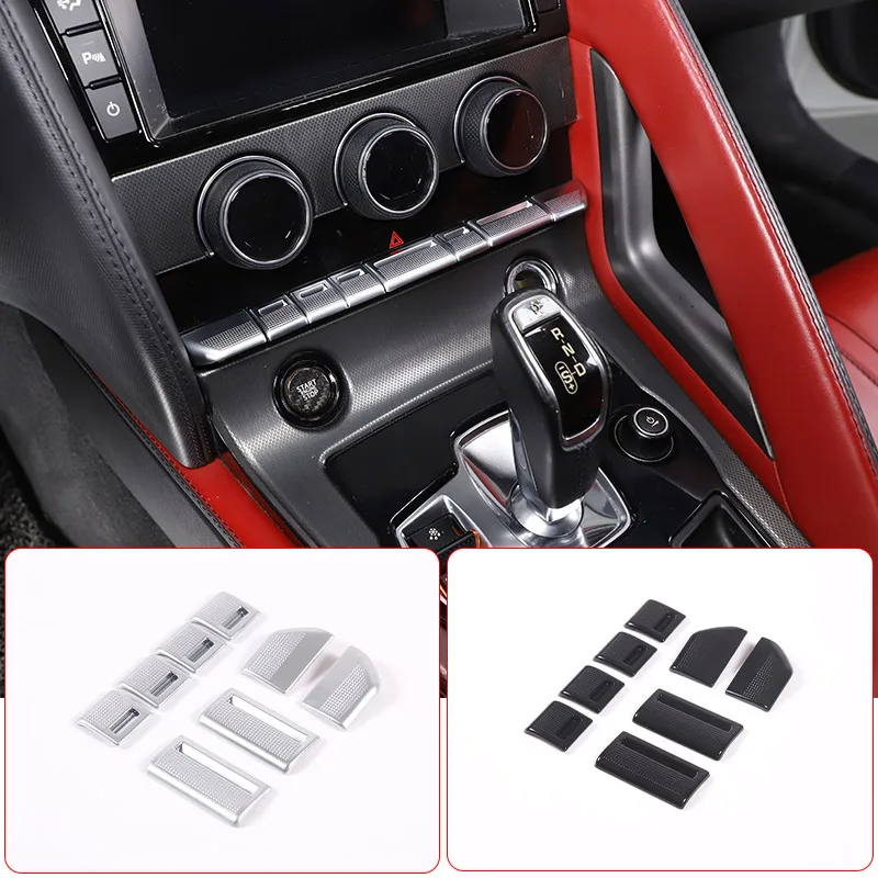 

ABS Silver Central Control Air Conditioning Button Switch Cover Decorative Sticker For Jaguar F-TYPE 2013-2024 Car Accessories