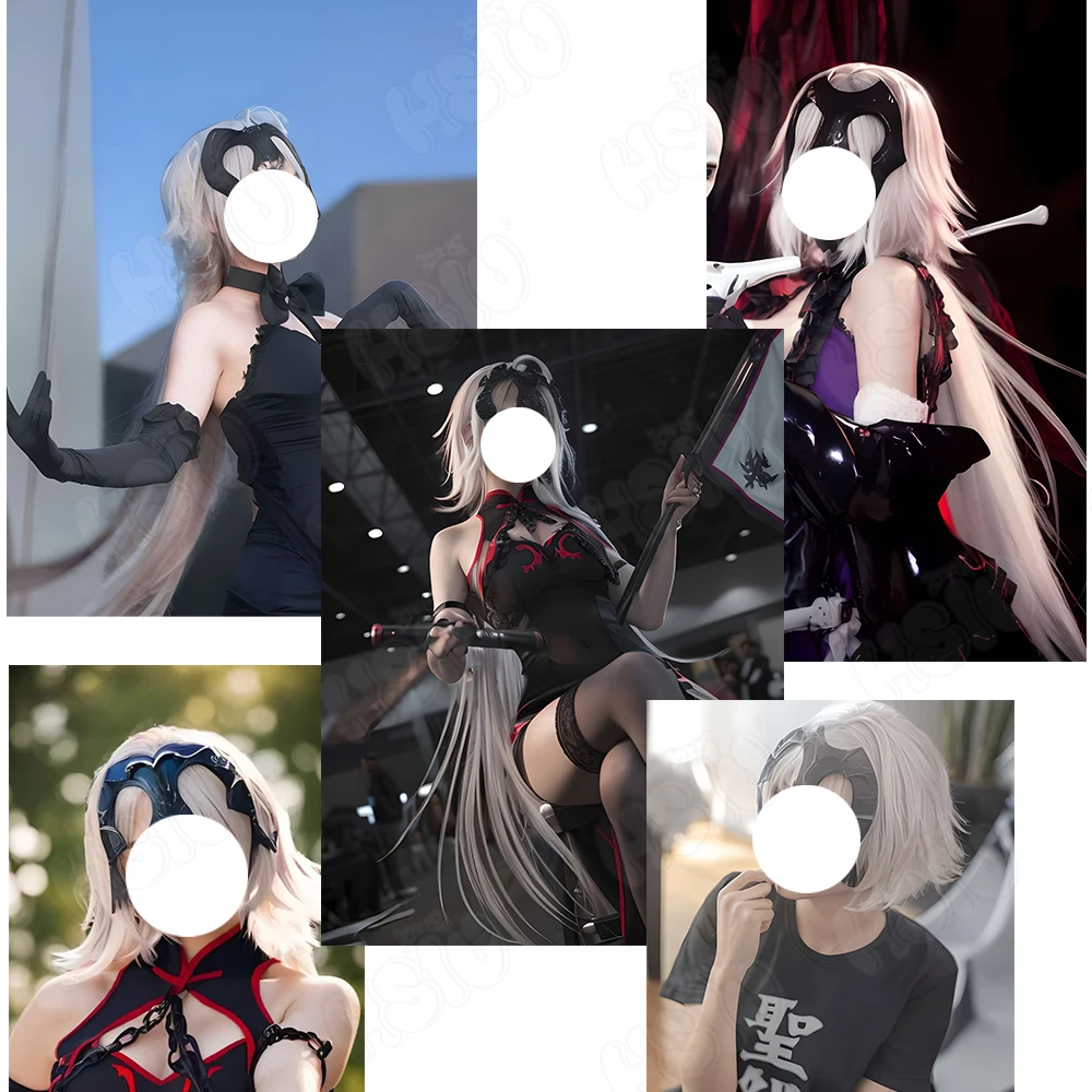 جان دارك ألتر جان دارك شعر مستعار تأثيري الألياف شعر مستعار اصطناعي 「HSIU」 الوردي الفضة الأرجواني طويل شعر مستعار قصير مصير/جراند أوردي FGO شعر مستعار #2