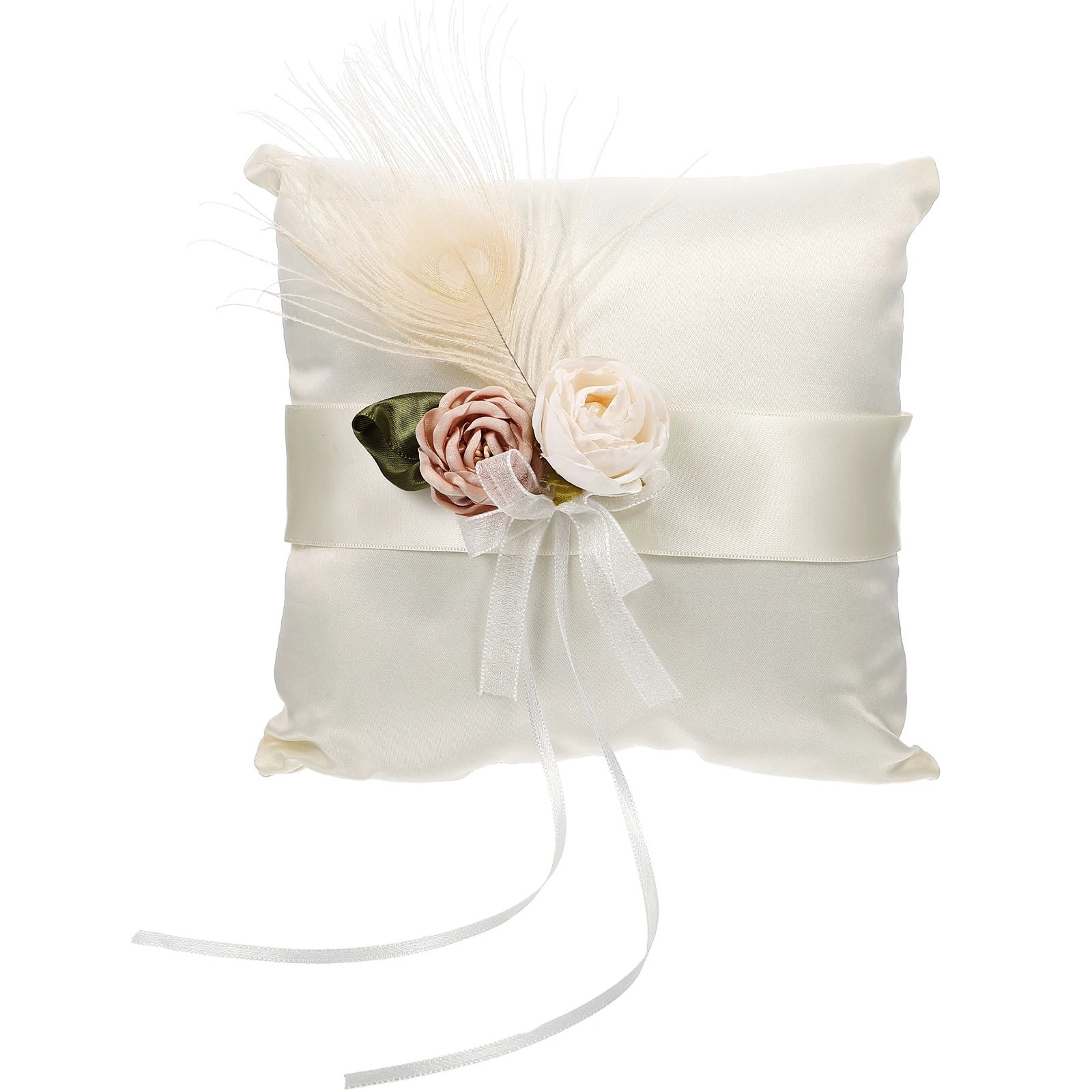 

Silk Flower Pillow Bridal Rings Holder Cushion Holder Ceremony Decor Modern Cushion DIY Party Supplies