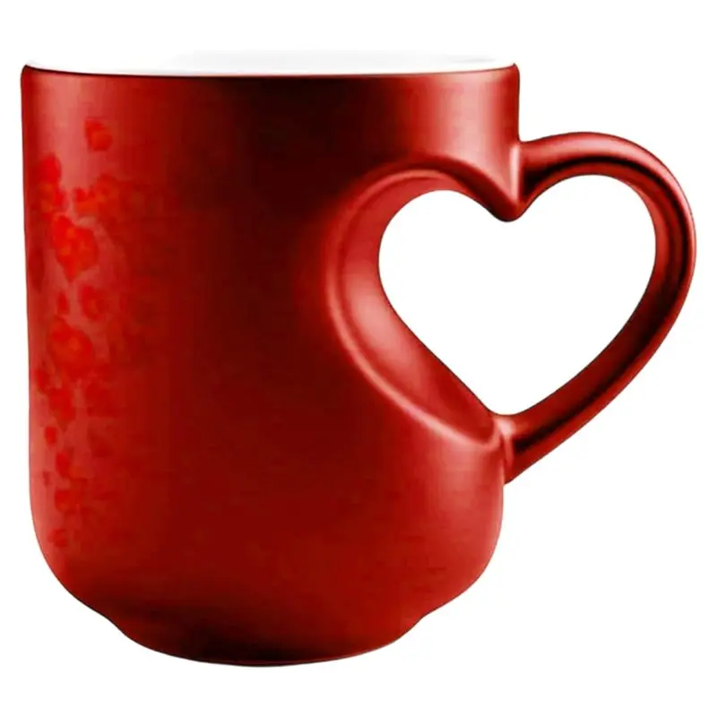 ABRW-Funny Color Changing Coffee Cup With Handle Heart-Shaped Magic Mug Reveal Surprise Design