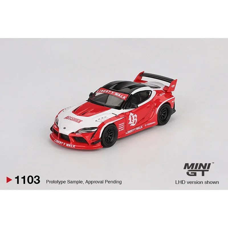 Prévente MINIGT 1103 1:64 LBWK LB fonctionne Toyota GR Supra rouge blanc Collection jouets modèle de voiture moulé sous pression