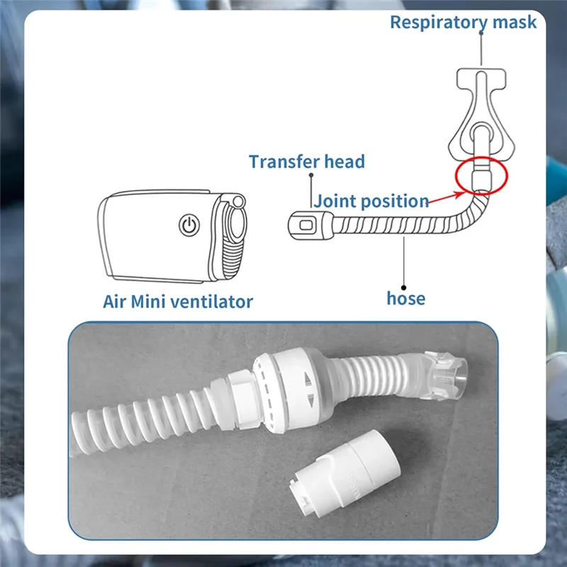 Adaptador de manguera ABKO-CPAP, juego de 2 uds para Resmed Airmini, adaptador de viaje de tubo que se conecta con 22Mm apto para todos los de diámetro de máscara