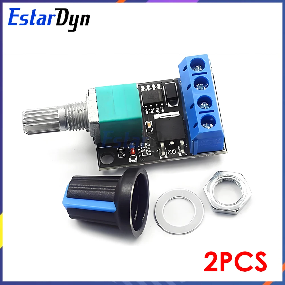 2 Stück DC 5 V/12 V 10 A PWM-Controller, stufenloser Geschwindigkeitsregler für Gleichstrommotor, LED-Dimmer, Lüfter, Netzteil mit Kühlkörper