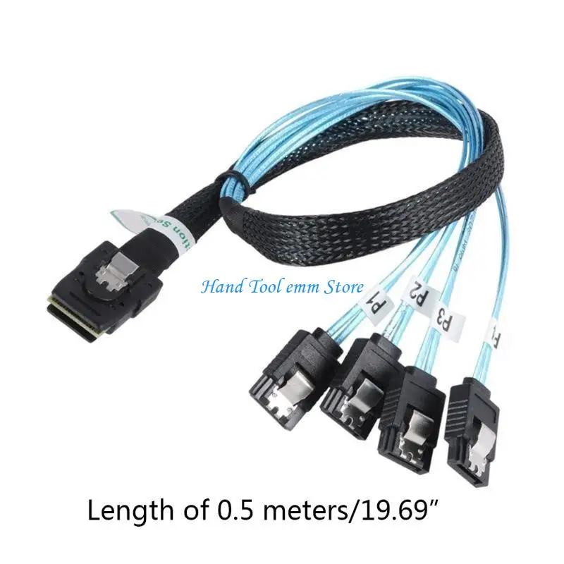 H37F Mini SFF-8087 to 4 Cable 90 Degrees Target Hard Disk Data Cable Easy to Use