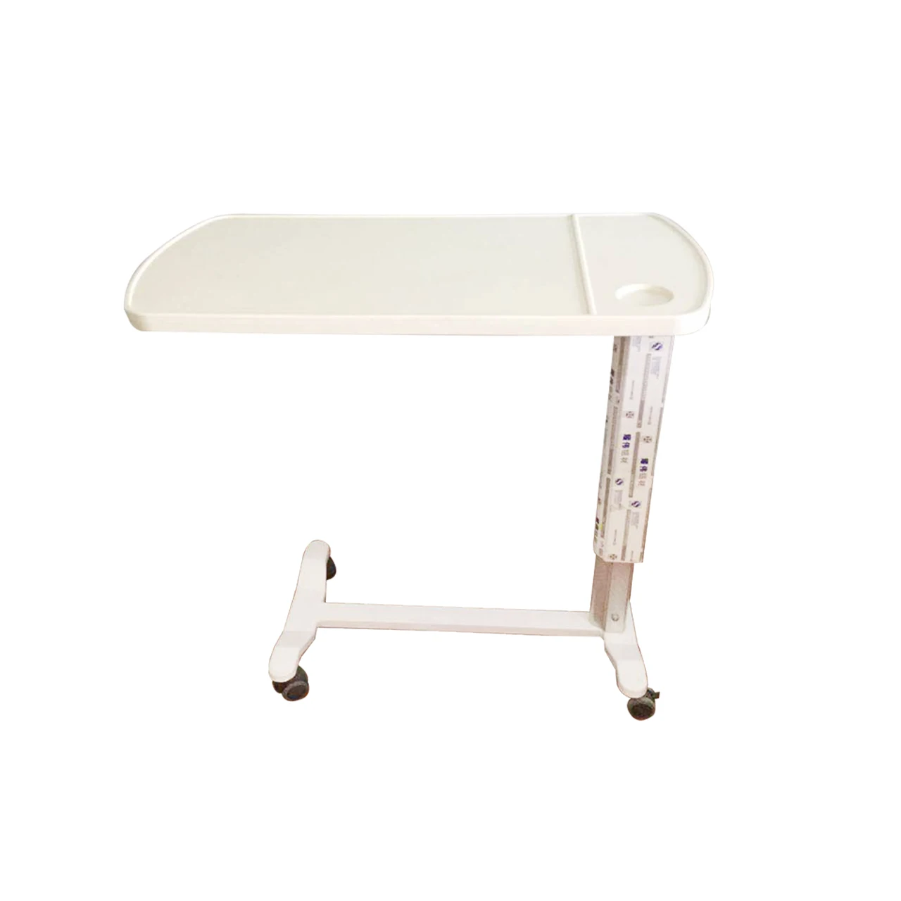 The white movable table of the hospital medical bed table furniture