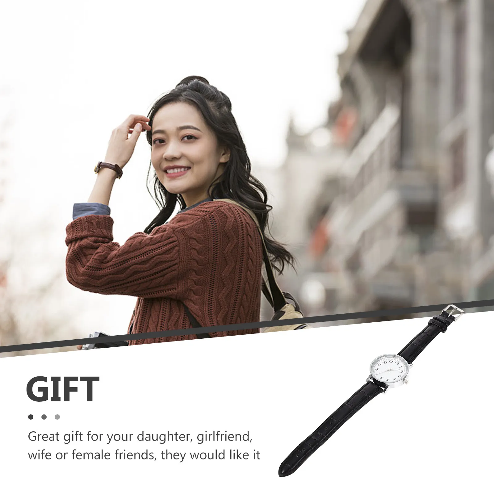 Fashionable Women Quartz Watch Fine Workmanship Simple Design Wear-Resistant Strap Suitable for Meeting Daily Use Travel Gift view 2