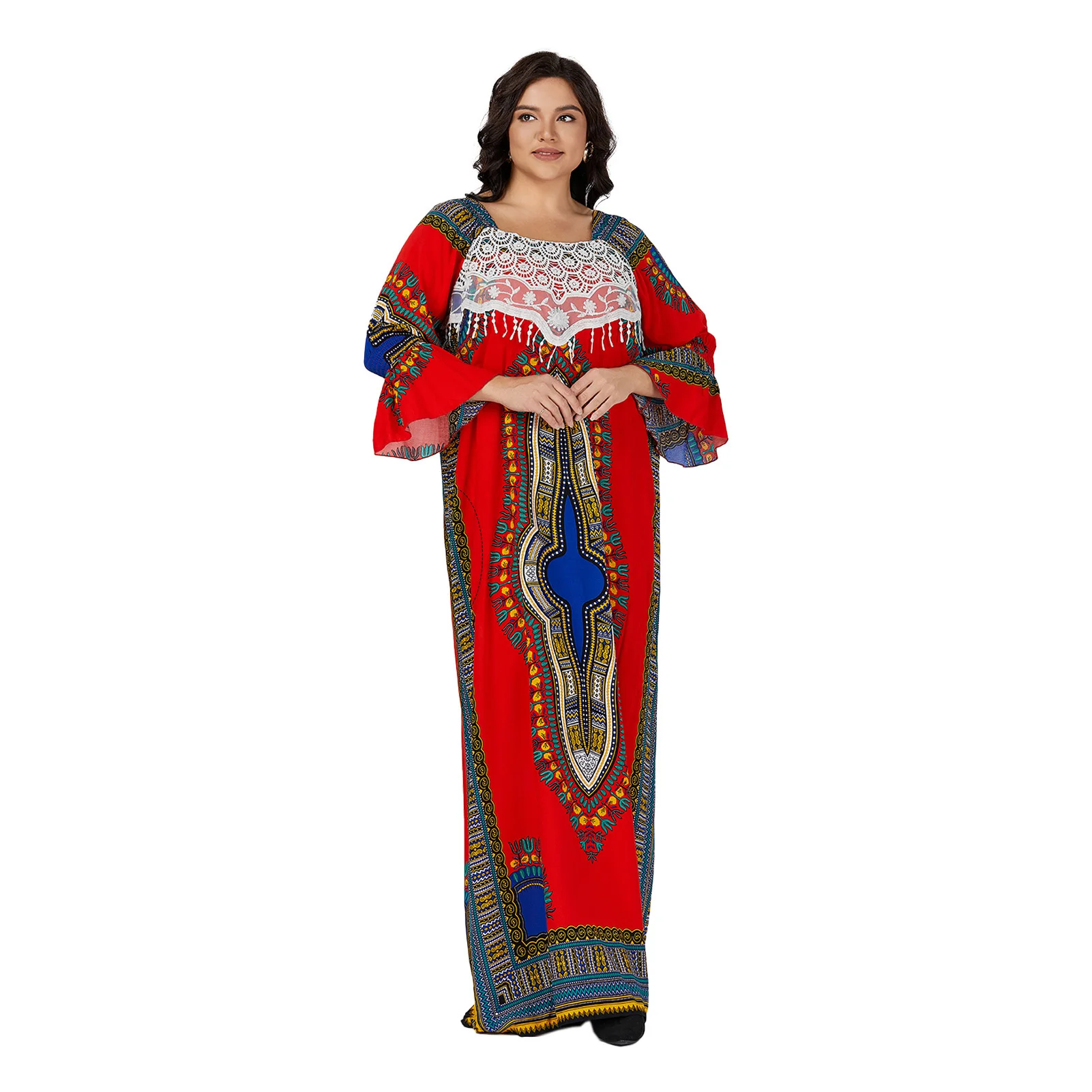 

Plus Size African Dashiki Summer Graphic Casual Print Abaya Boubou Dresses African Womens Moroccan Clothing All Season Kaftan