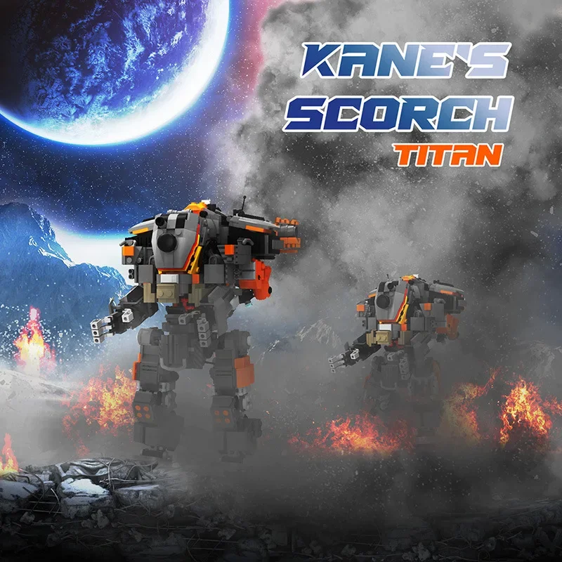 Hot Game Accessories Titanfalled Boss Kane's Mecha Building Blocks MOC-39614 Scorch Titaned Robot Assembly Model Kids Toy Gift