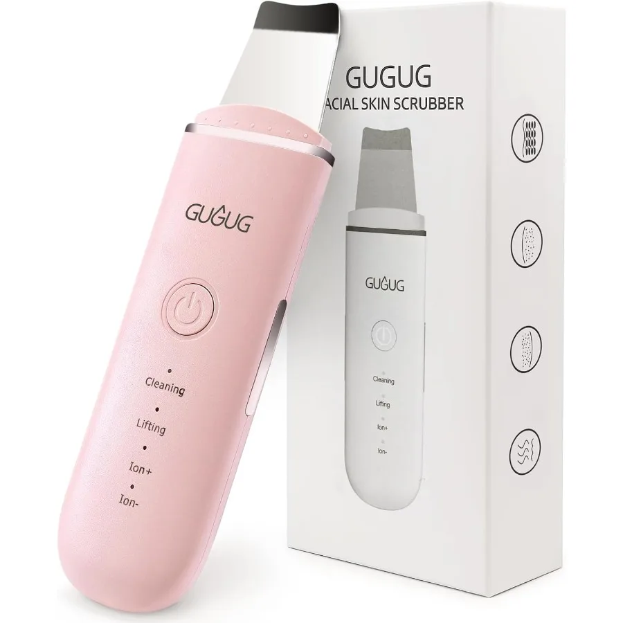 

GUGUG Skin Scrubber Face Spatula Skin Spatula Black Remover Pore Cleaner with 4 Modes Skin Care ToolsPink