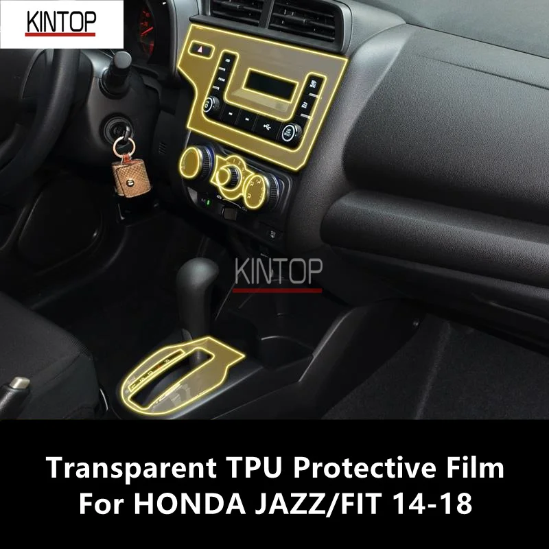 Для HONDA JAZZ/FIT 14-18 салон автомобиля, центральная консоль, прозрачная защитная пленка из ТПУ, ремонтная пленка против царапин, аксессуары для ремонта