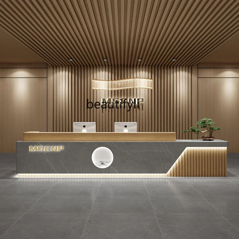 Chinese company, reception desk Training institution Counter Hotel lobby Welcome, beauty salon checkout page