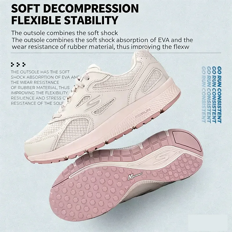 Genuine Skechers 100% Authentic Summer New Arrival OTHERS Mesh Women's GO RUN Breathable Casual Sneakers 128075-NAT