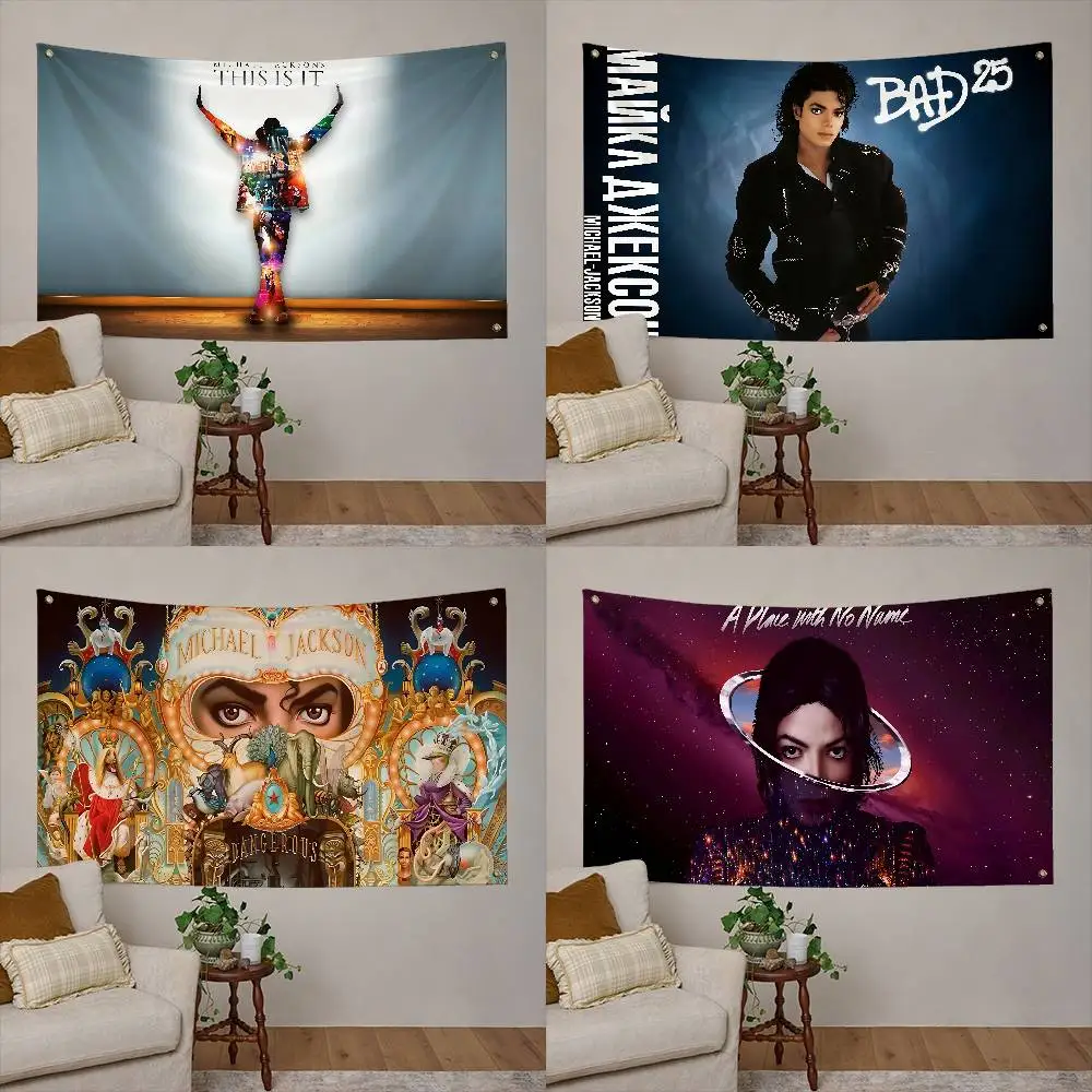 M-Michael J-Jackson Retro Flag Polyester Printed Banner For Decor Tapestry Dorm Room Bedroom