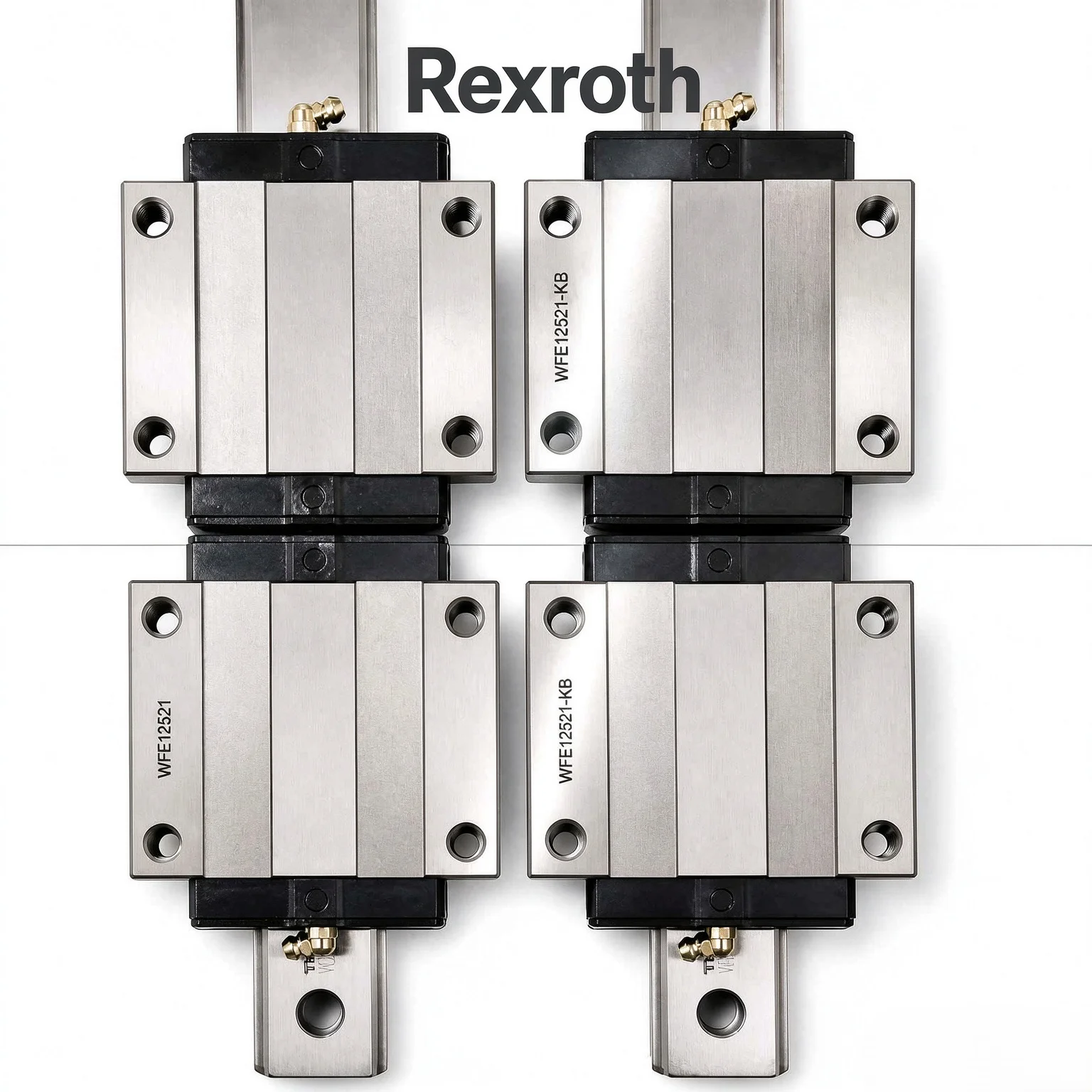 93-4153 Haas Tl-2 X Axis Linear Guide Rail Set, Rexroth Linear Motion Bearing, 2 Rails + 4 Slider Blocks, Replacement Parts
