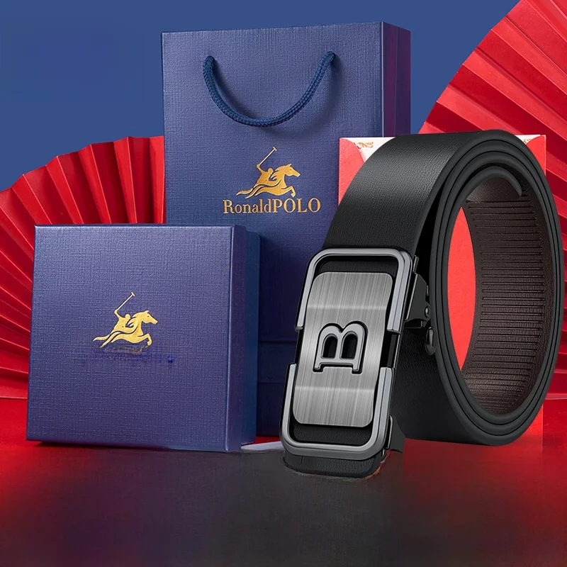 ポールメンズ本革ベルト-2026-新スタイルハイエンド純粋なカーフスキン自動バックル父の日ギフトファッショナブルなパンツベルト