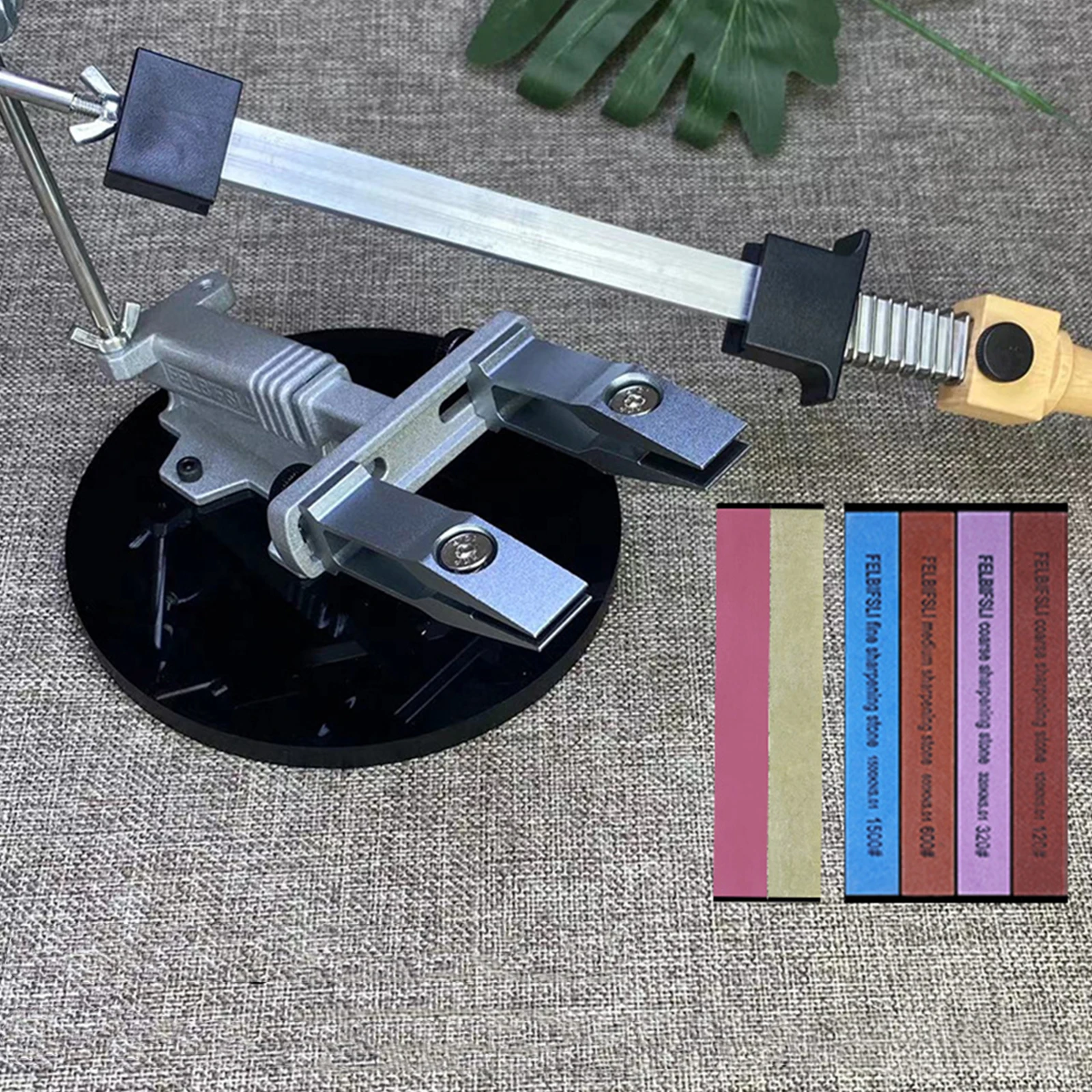 

Fixed Knife Sharpener with 3 Whetstones Knife Sharpening System Knife Sharpening Kit Kitchen Knife Accessories