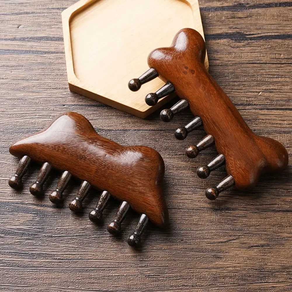 

Blood Circulation Wood Massage Comb Meridian Relax Anti-static Head Meridian Hairbrush Wide Tooth Smooth Surface