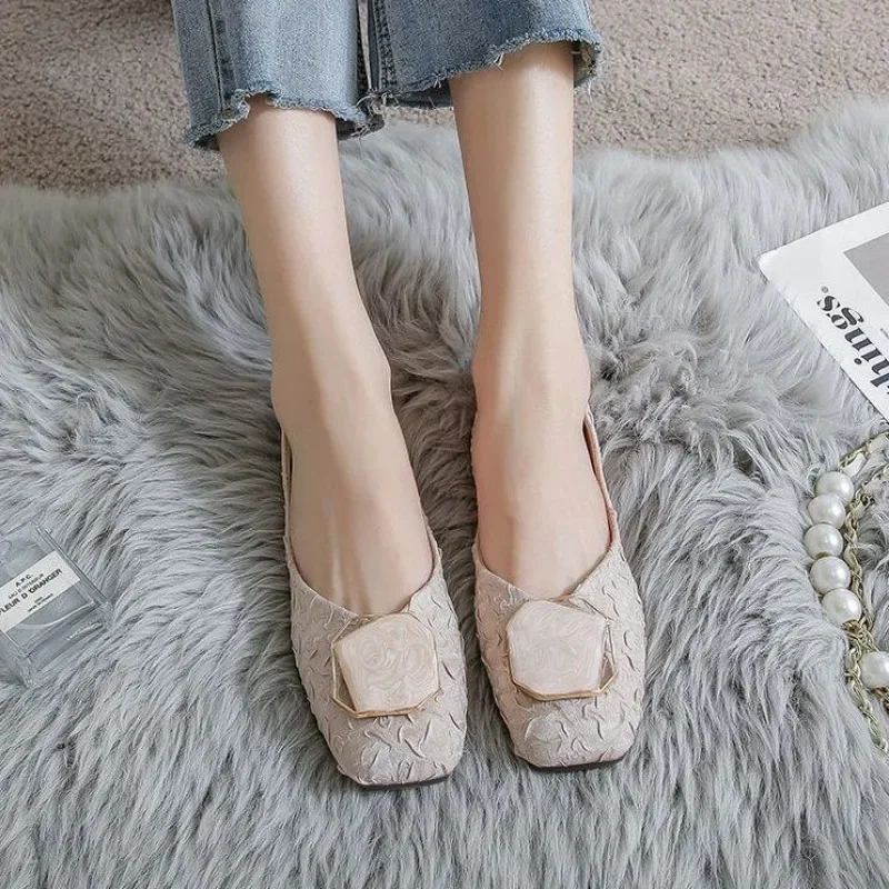 

Синие элегантные вечерние женские туфли на низком каблуке на плоской подошве с квадратным носком, стильная повседневная обувь для отпуска и социального отдыха, последняя модная женская обувь 39,