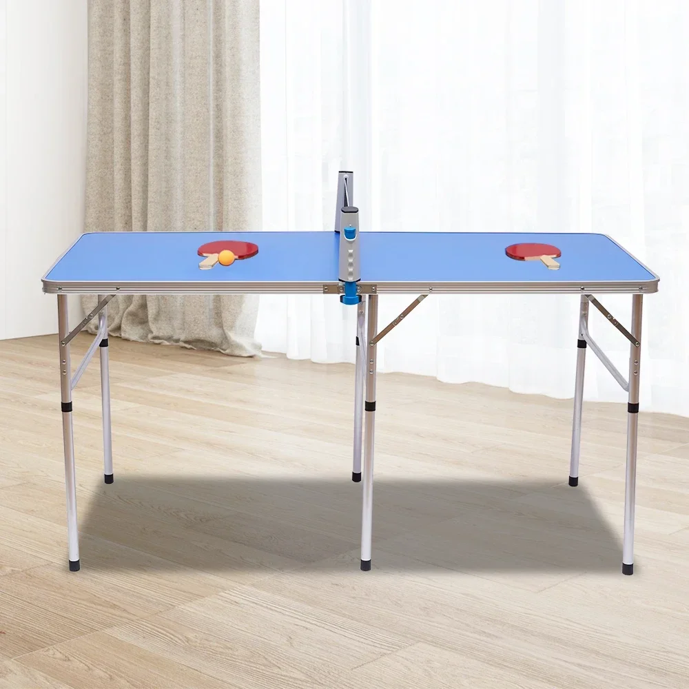 

L # Table Ping Pong Foldable W/ 2 Paddles &3 Balls Outdoor Indoor Table Tennis Set 152x76x76cm