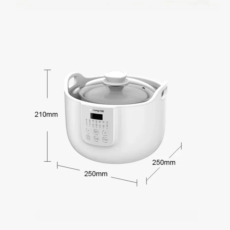 l For Joyoung 220V Electric Pot 1.8L+0.5Lx2 With Steamer Earthen Pot Automatic Ceramic Bird's Nest Soup Pot 300W Electric