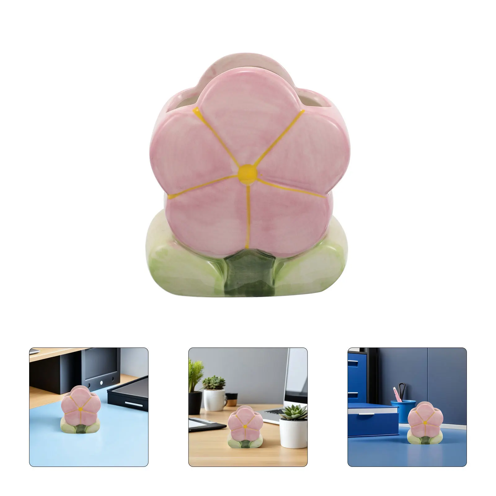 

Flower Desk Accessories Decorative Pencil Holder Cool for Organizer Aesthetic Desktop Marker