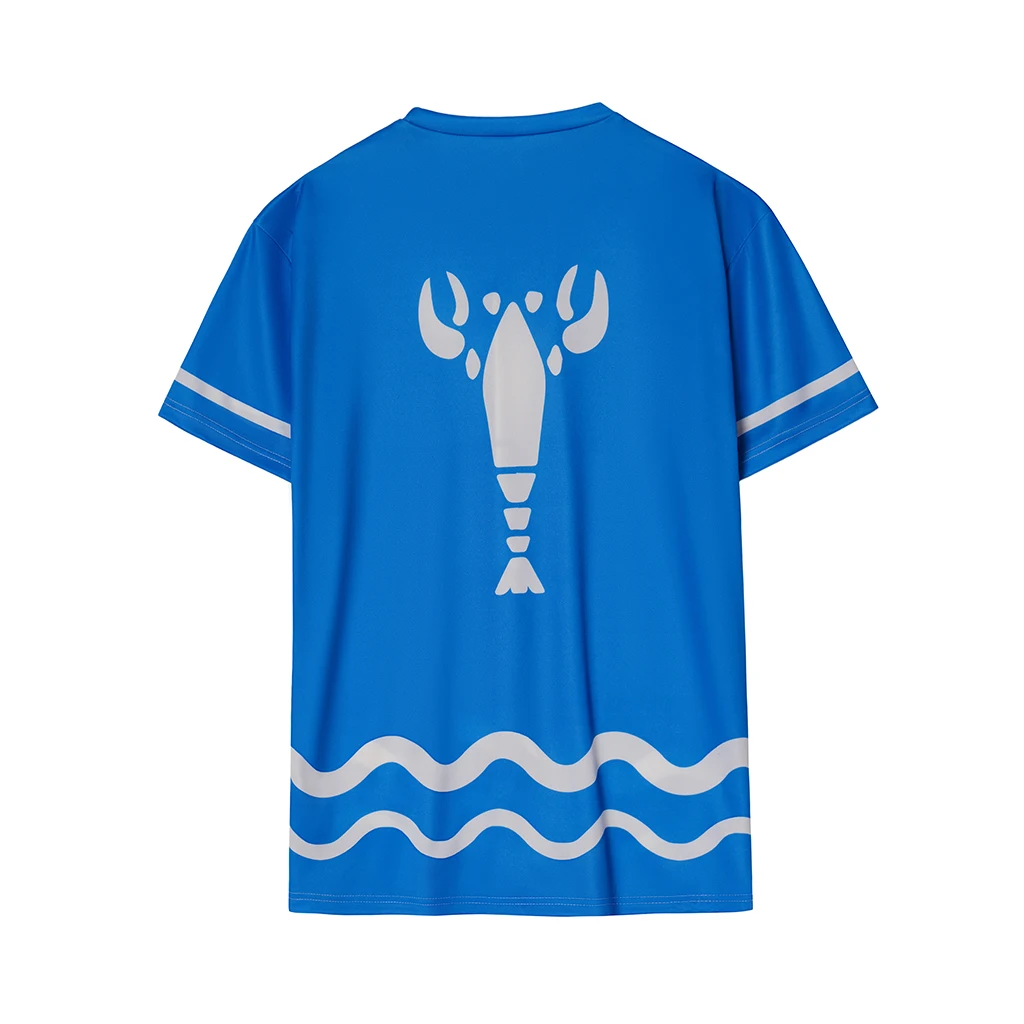 Men's Island Lobster Shirt Blue 3D Printed T-Shirt Oversize Short Sleeve Tees Adult Casual Summer Tops