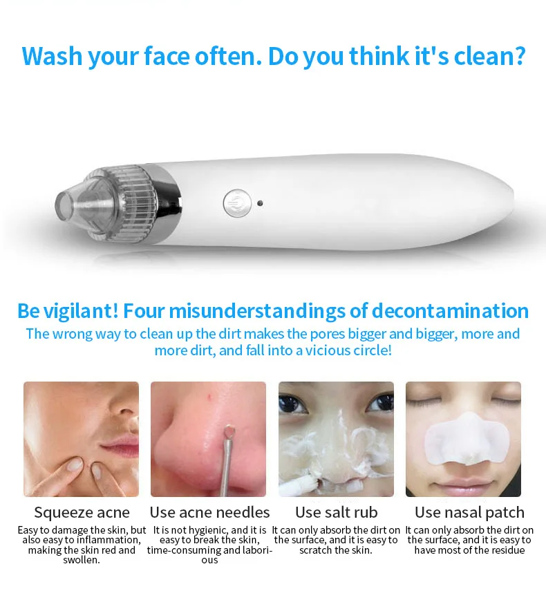 Mee-eter verwijderaar schoonheidsinstrument elektrische reiniger gezichtsporiënreiniger mee-eter verwijderaar