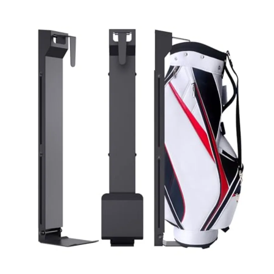 

Height Adjustable Golf Bag Wall Mount for Garage and Home Basement Space-Saving Golf Bag Storage Rack and Organizer Durable Bla