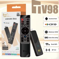 Updated TV98 ATV X9 TV Stick Android 14 Allwinner H313 Quad Core Wifi 4G 5G BT5.0 Voice Remote Smart TV Box HD 4K 8K iptv Stick