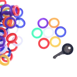 10Pcs Candy Color Hollow Silicone Key Cap Covers Topper Keyring Circle Holder