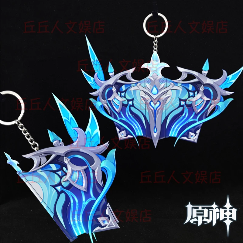 

Anime Genshin Impact Neuvillette Cosplay Cartoon Keychain Prop Keyring Mascot Ambitus Metal Bookmark Quicksand Mahjong Game Gift