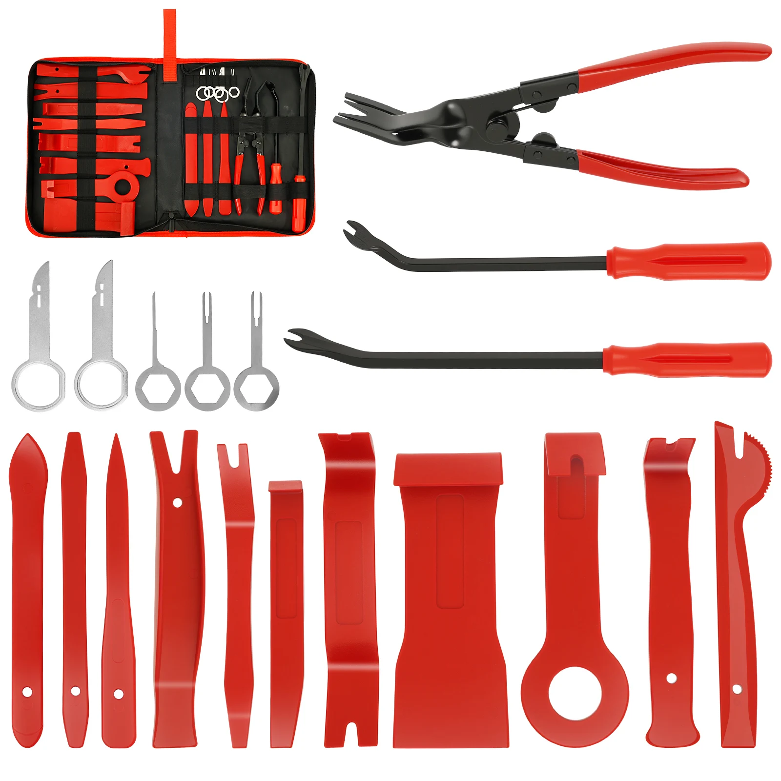 

19Pcs Trim Removal Tool Set Panel Fastener Clip Removal Pry Tool Repair Kit for Auto Window Trims and Car Interiors Removal