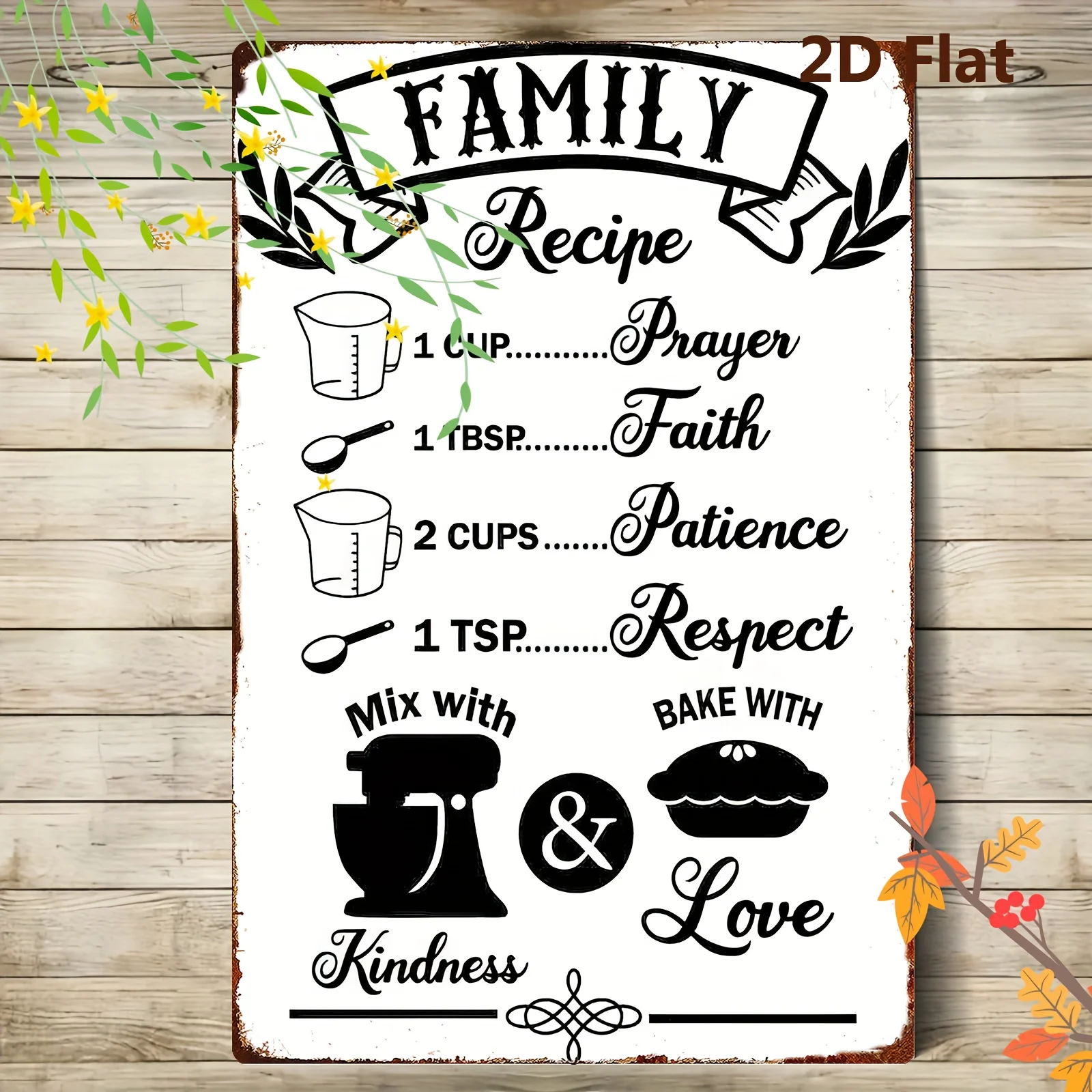 Faith Family Metal Iron Sign 8x12in Durable Indoor Outdoor Wall Decor Plaque