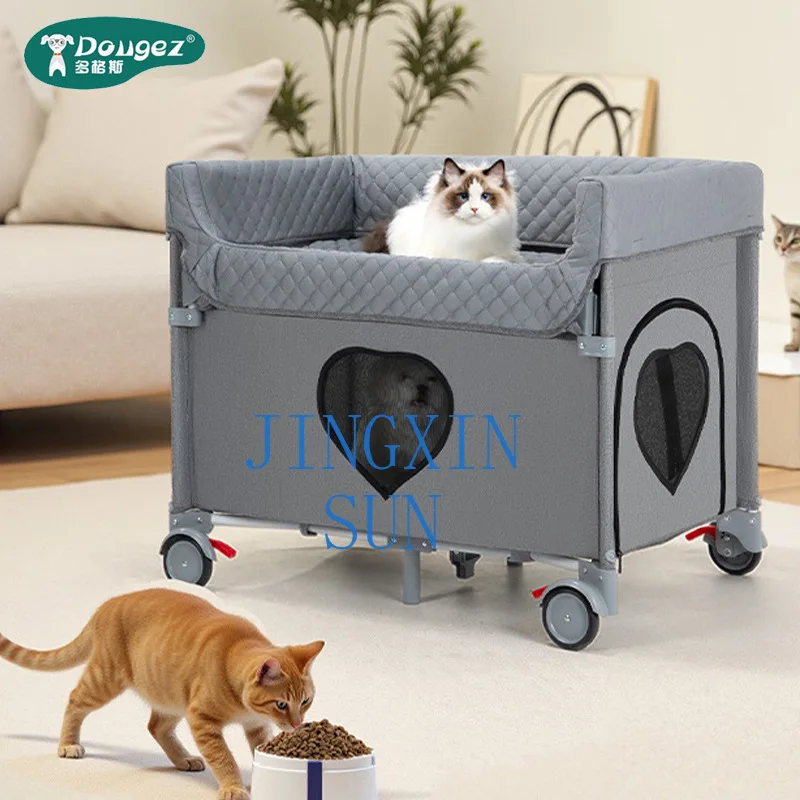 Small dog double-layer cart bed cat nest universal in all seasons removable and washable pet bed for puppies to sleep