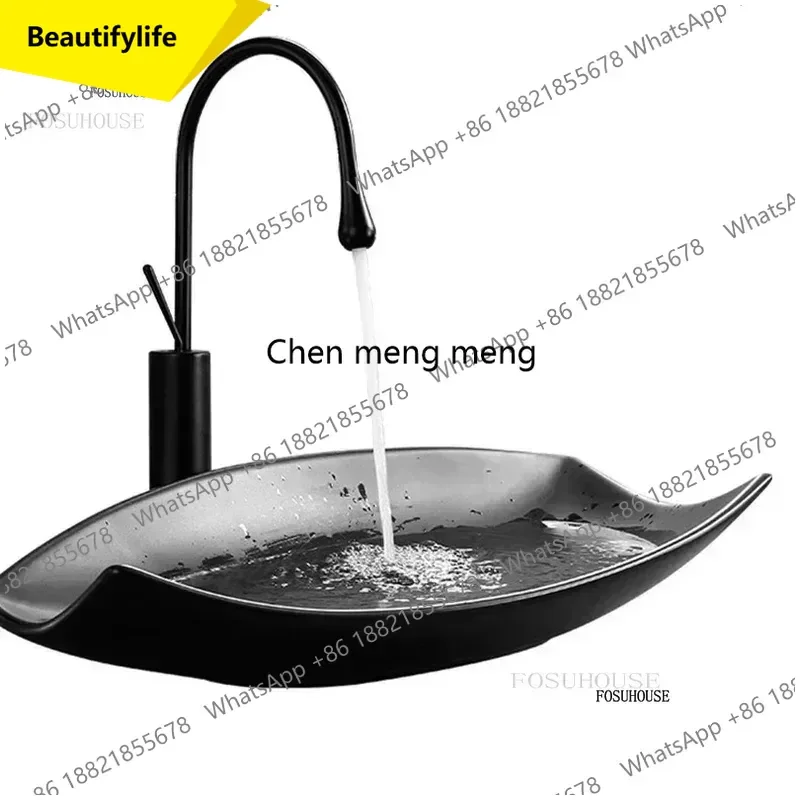 

A17 Скандинавская керамическая раковина для ванной комнаты, дизайнерская кухонная мойка нестандартной формы, накладная раковина для дома, элитный аксессуар для ванной