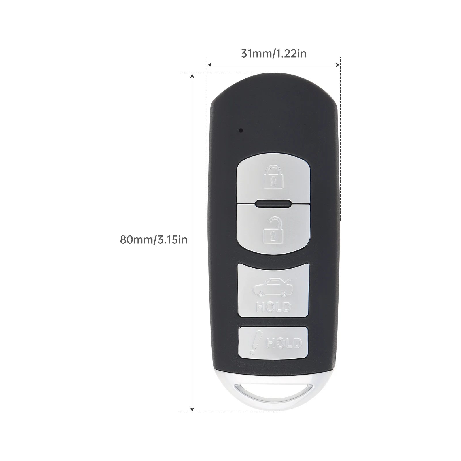 4Buttons Replacement Key Fob Cover Case Fit for Mazda 3 6 2014-2018 SKE13D-01, Wear-resistant Keyless Entry Remote Key Fob Shell