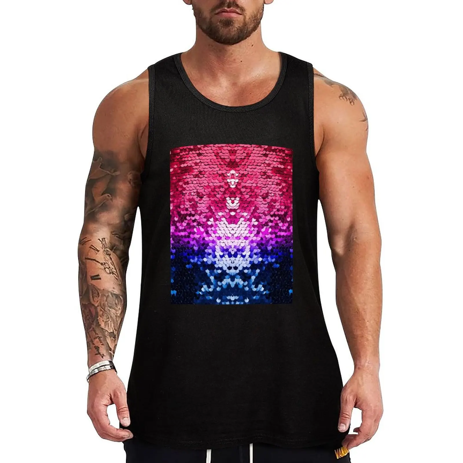 Shiny sequin Tank Top Quick Dry Tank Top for Running Jogging Athletic Wear