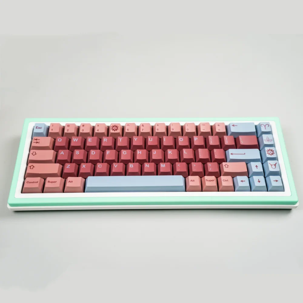

Aries-Burgundy red theme keycap PBT hot sublimation original keys and custom keyboards such as Mega Lion