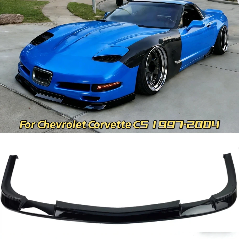 

For Corvette C5 1997-2004 Front Bumper Lip Spoiler Splitter | 3-Piece Body Kit | Gloss Black / Carbon Fiber Look