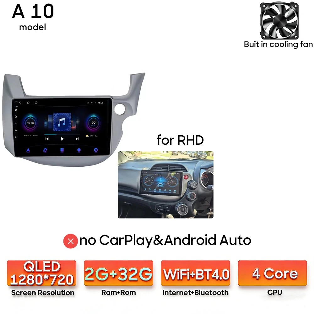 Android 16 For Honda Jazz 2 GG 2008 - 2014 Fit 2 GE GP GE 2007 - 2014 Car Radio Multimedia Video Player GPS Navigation CarPlay image 3