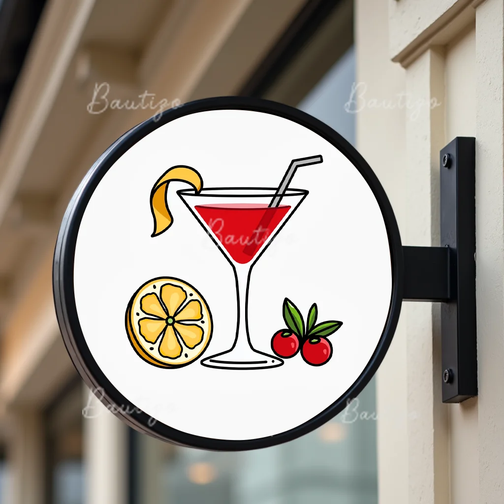 صندوق إضاءة للكوكتيلات المخصصة للحانات التجارية من الأكريليك LED مقاوم للماء مزدوج الجوانب لواجهة المتجر الخارجية مثبت على الحائط