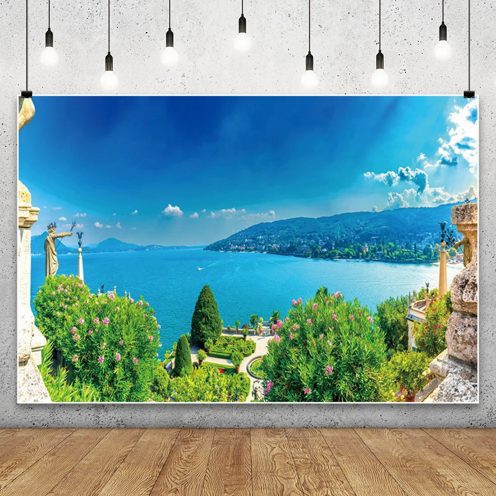 المناظر الطبيعية صورة خلفية الربيع السماء الزرقاء الغيوم البيضاء الجبال الأشجار نهر المناظر الطبيعية الخلابة التصوير خلفية استوديو الصور